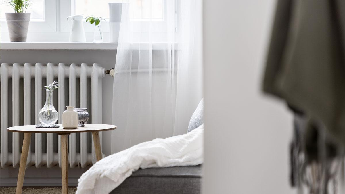 A white column radiator