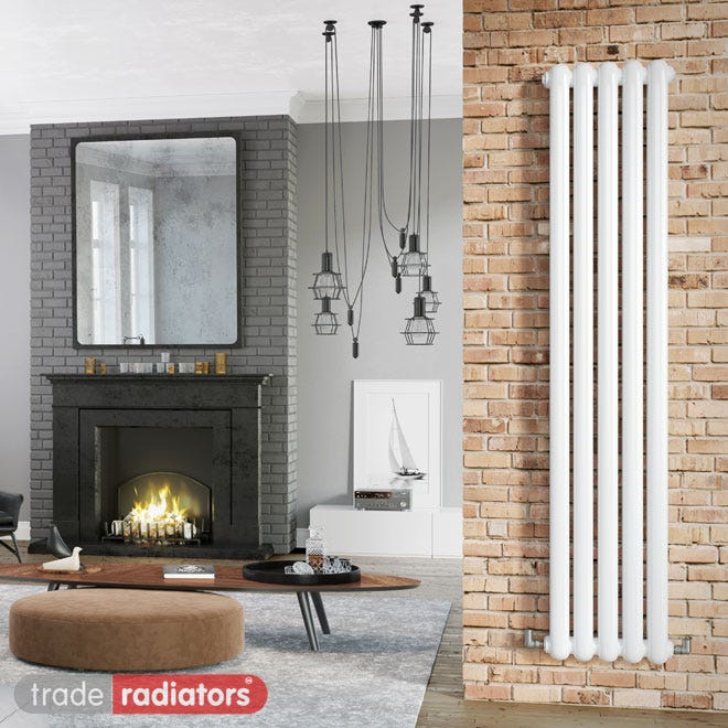 White vertical radiator