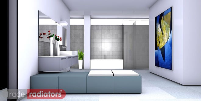 A designer open plan bathroom