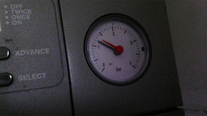 Combi boiler pressure gauge