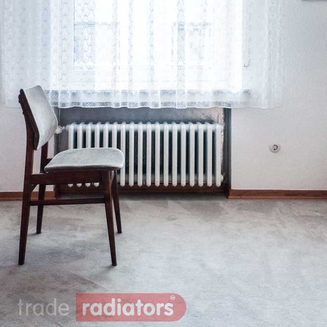 white, horizontal column radiator