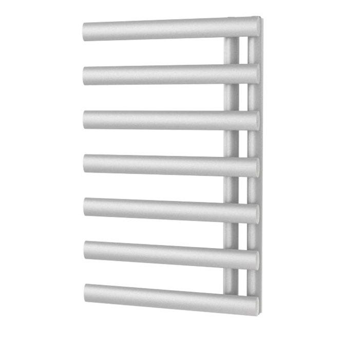 Saturn Offset White Heated Towel Rail