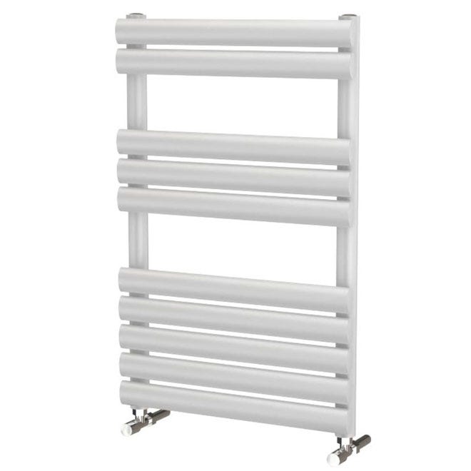 White Saturn Bar Heated Towel Rail