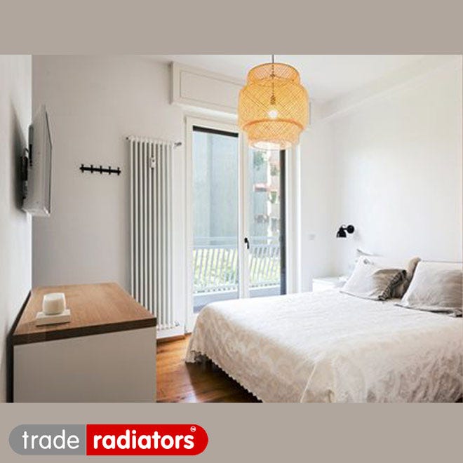 White vertical classic column radiator