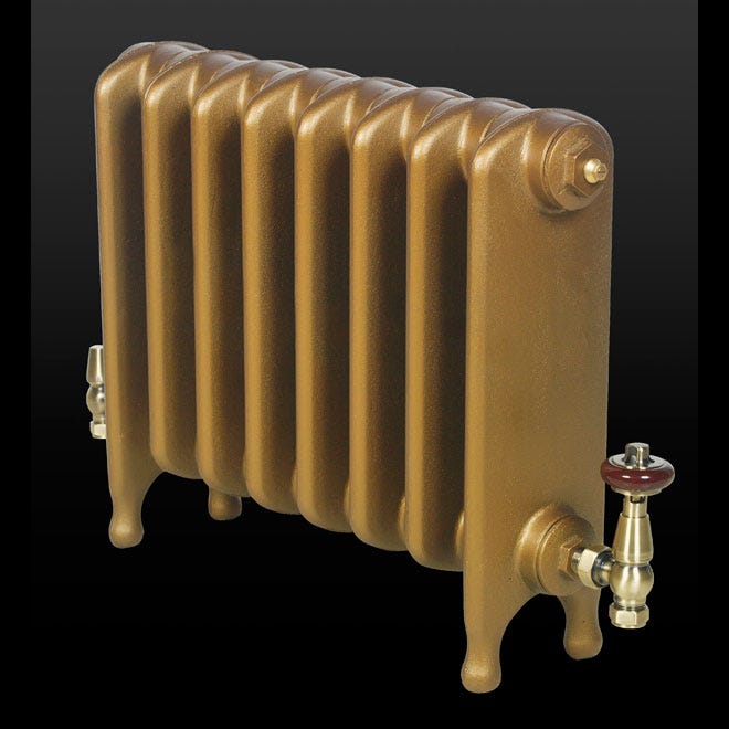 A gold radiator for interior design inspiration