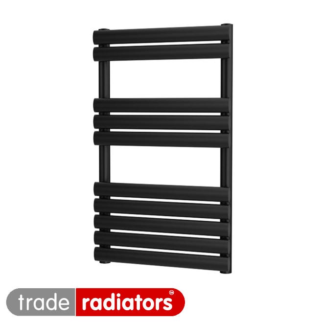 A Nevo Black Bar Heated Towel Rail