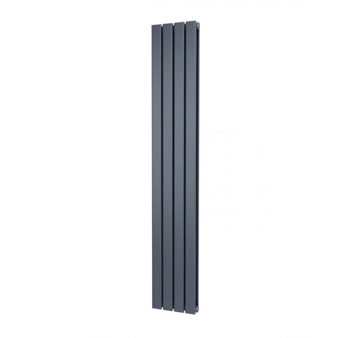 A Nevo Anthracite Vertical Radiator, measuring 1600 x 272mm