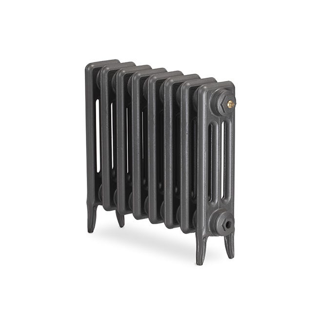 A 3 column Victorian cast iron radiator measuring 460 x 275mm with a standard black primer coat finish.
