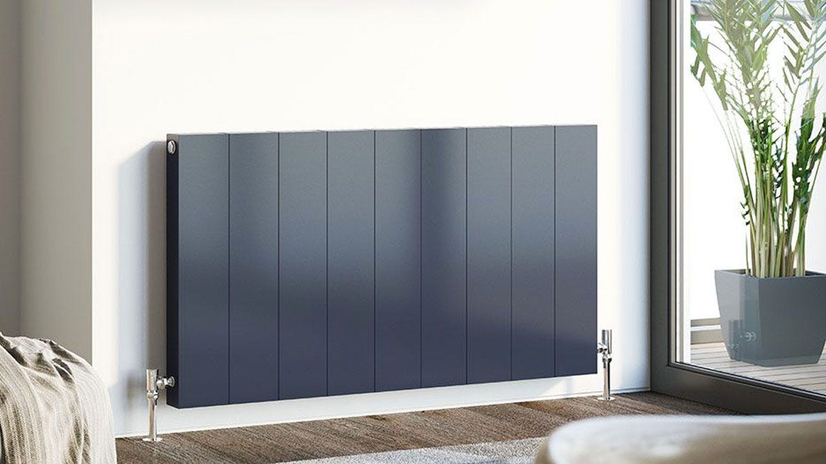 An anthracite DQ Vela electric radiator