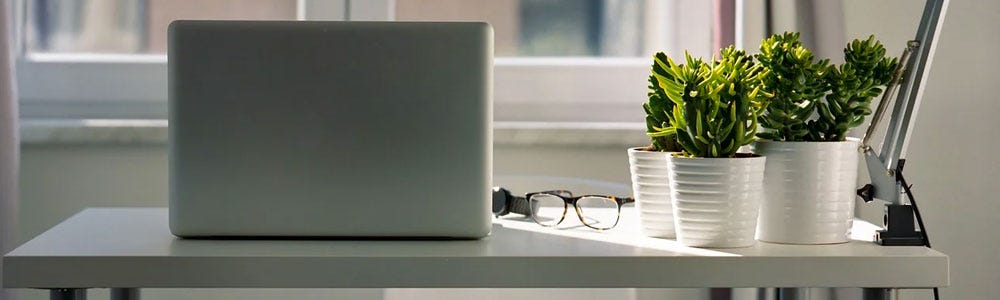 A desk in a home office