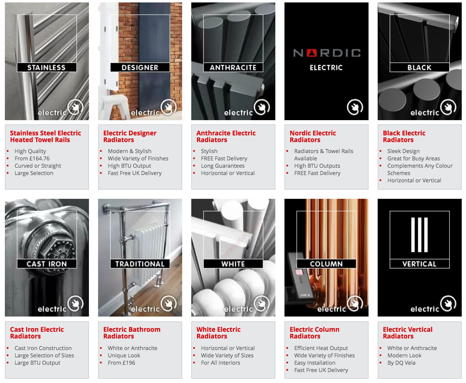 Electric radiators range at Trade Radiators