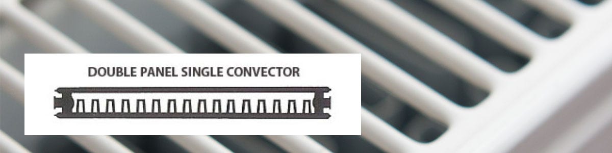 Type 21 convector radiators. Double panel, single convector.