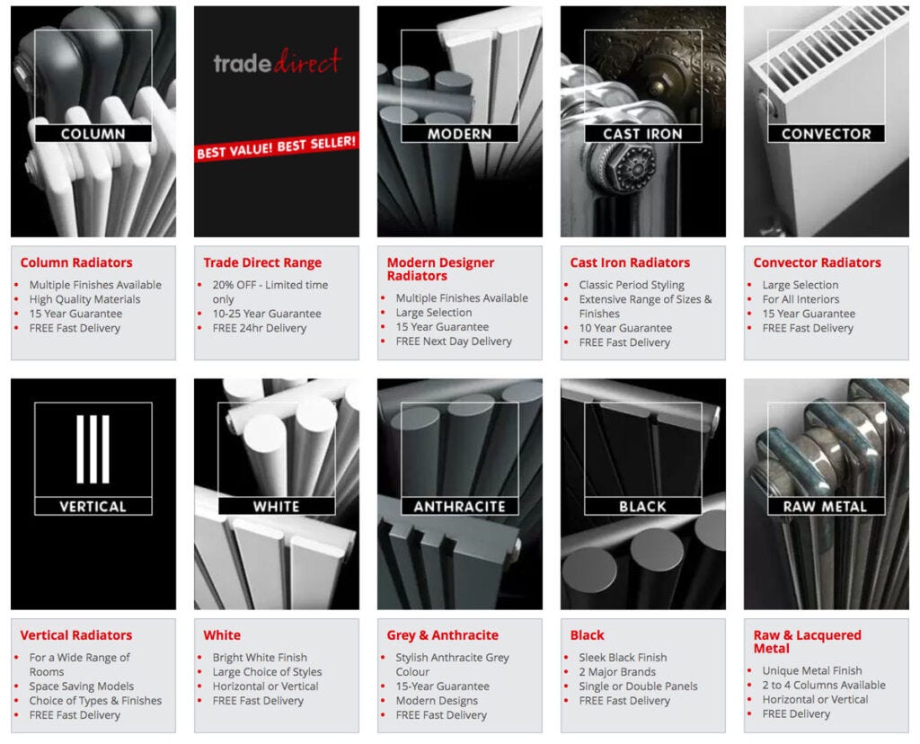 Trade Radiators radiator range