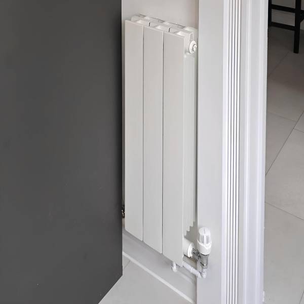 Nordic Omega, Modern Horizontal Radiator, Aluminium, White, 790mm x 260mm