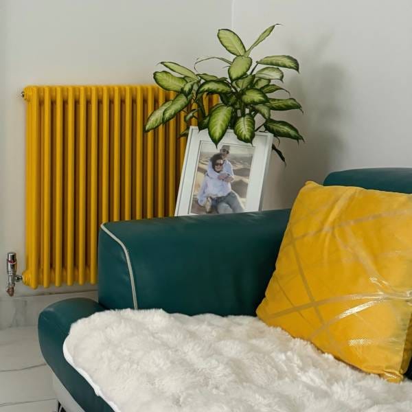 DQ Modus, 3 Column Horizontal Radiator, Yellow, 750mm x 806mm