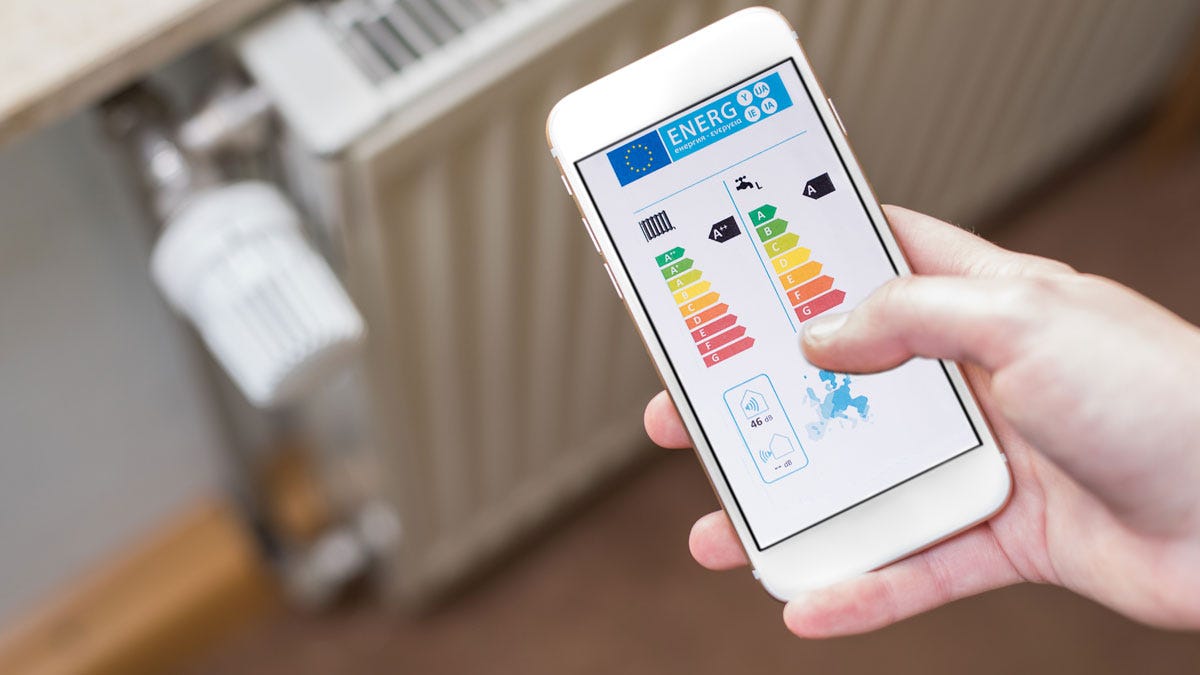 Radiator efficiency rating on phone app