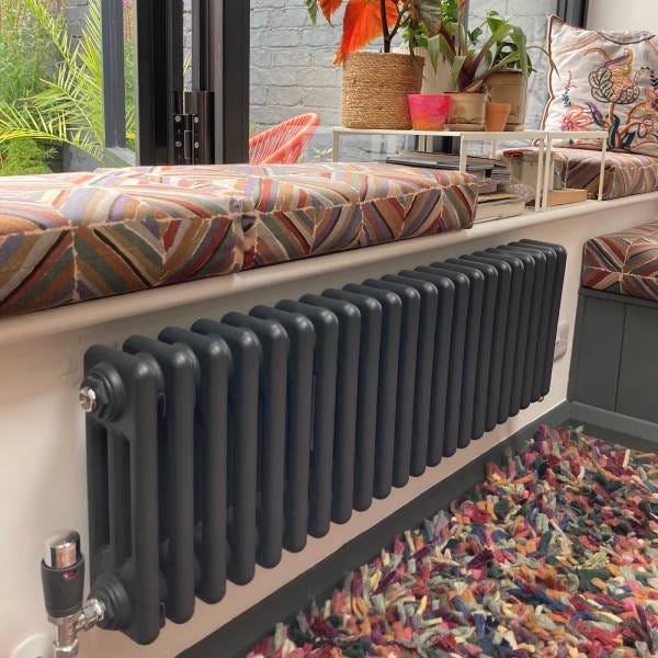 Nordic Oslo, 3 Column Horizontal Radiator, Anthracite, 500mm x 1014mm