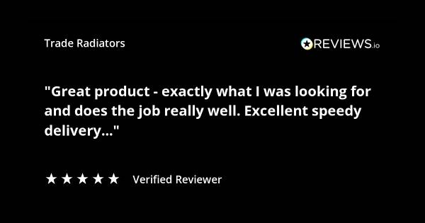Trade Radiators customer radiator review. "Great product - exactly what I was looking for and does the job really well. Excellent speedy delivery." Rated 5 stars.