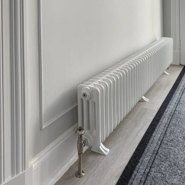 Nordic Oslo, 4 Column Horizontal Radiator, White, 300mm x 1781mm
