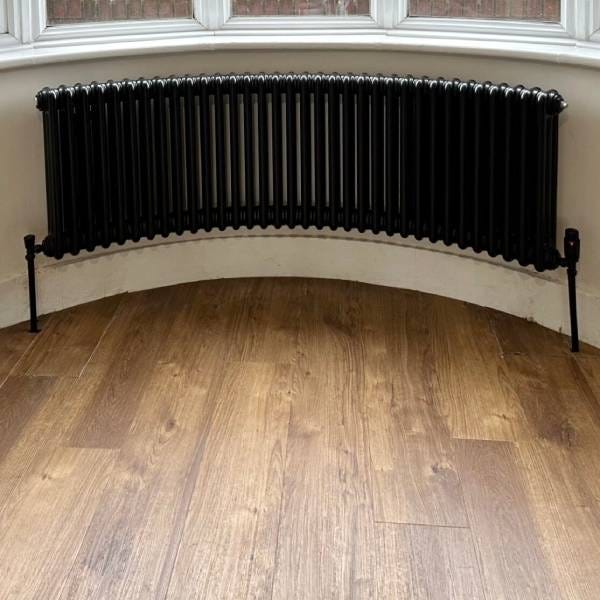 Nordic Oslo, 3 Column Curved Bay Window Radiator, Custom Colour, 500mm x 1554mm