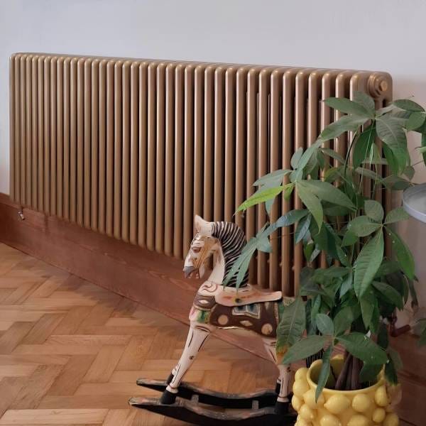 Apollo Roma, 4 Column Horizontal Radiator, Satin Bronze, 600mm x 1824mm